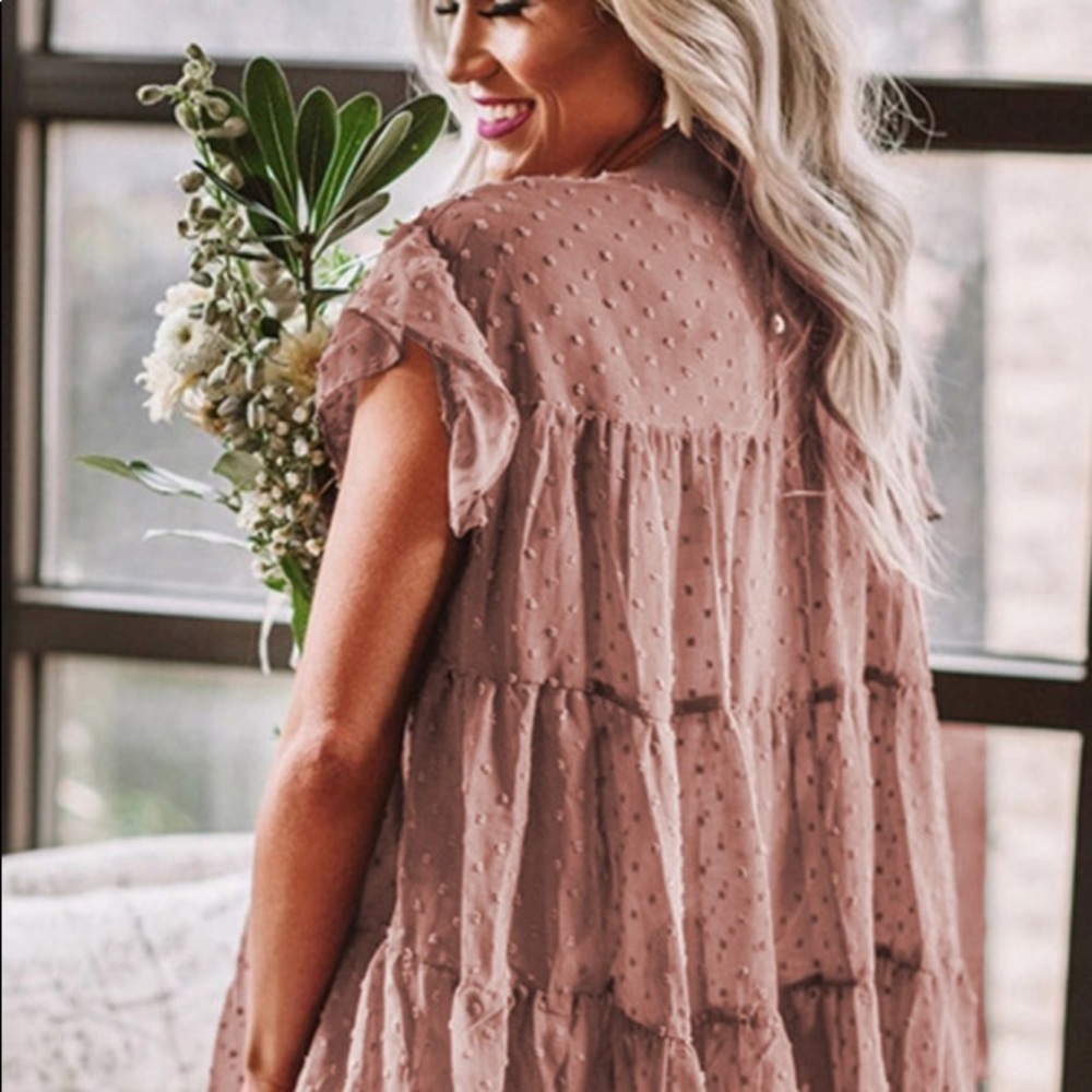 Dusty pink baby doll shirt - Picture 3 of 6